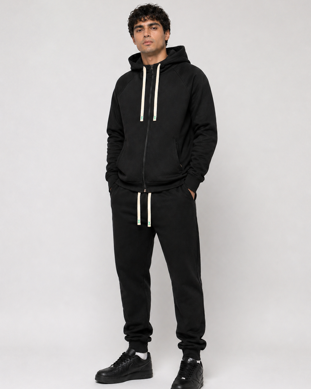 Men’s Tracksuit 2-Piece Set – Black