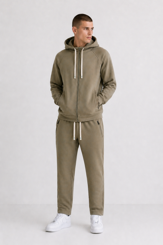 Men’s Tracksuit 2-Piece Set – Olive