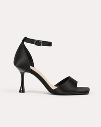 SATIN HEELED SANDALS-BLACK