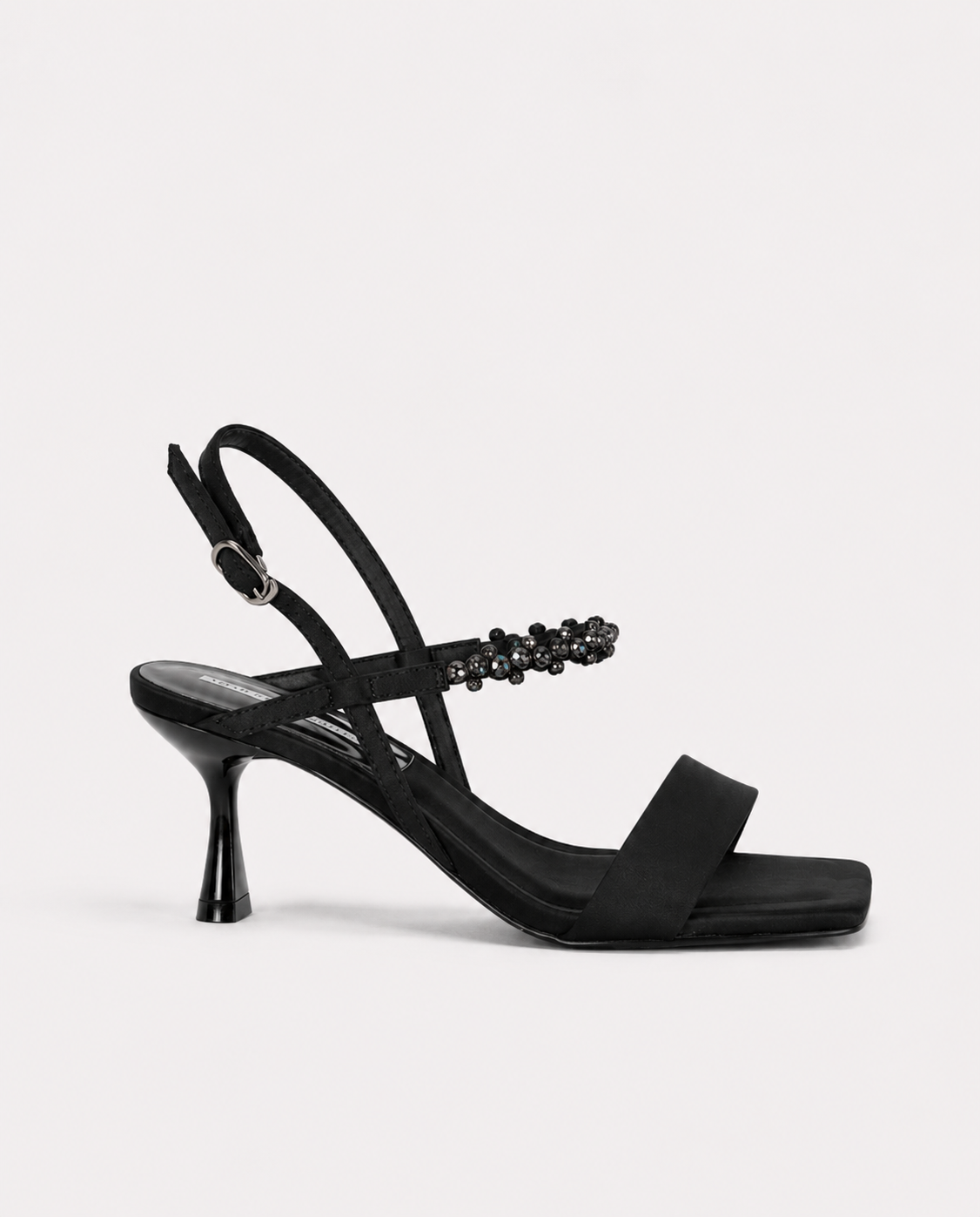JEWEL HEELED SANDALS – BLACK