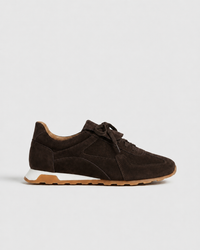 100% SUEDE TRAINERS WITH FOLD-OVER TONGUE