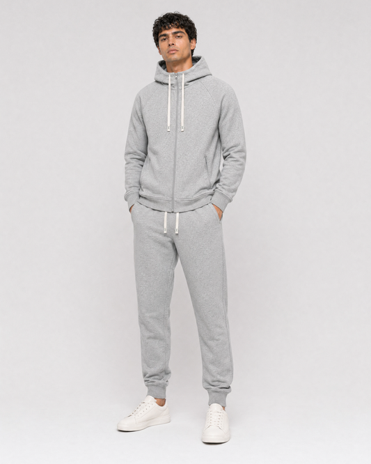 Men’s Tracksuit 2-Piece Set – Light Grey