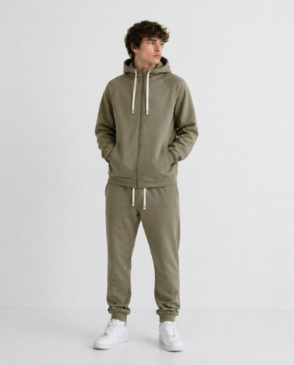 Men’s Tracksuit 2-Piece Set – Olive