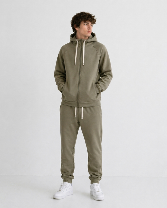 Men’s Tracksuit 2-Piece Set – Olive