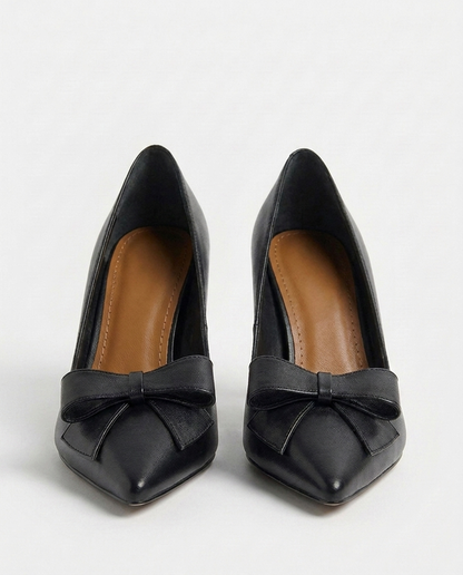 100% LEATHER KITTEN HEELS