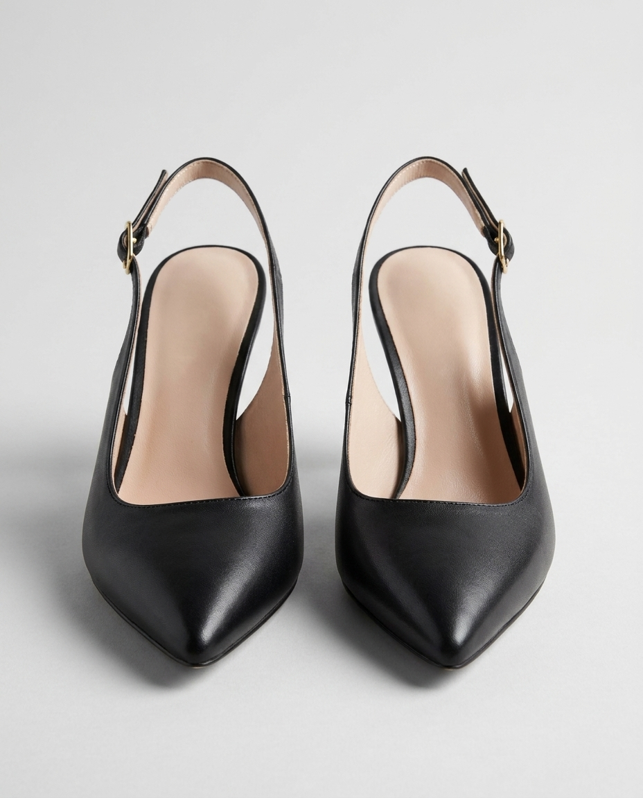 100% LEATHER KITTEN HEELS