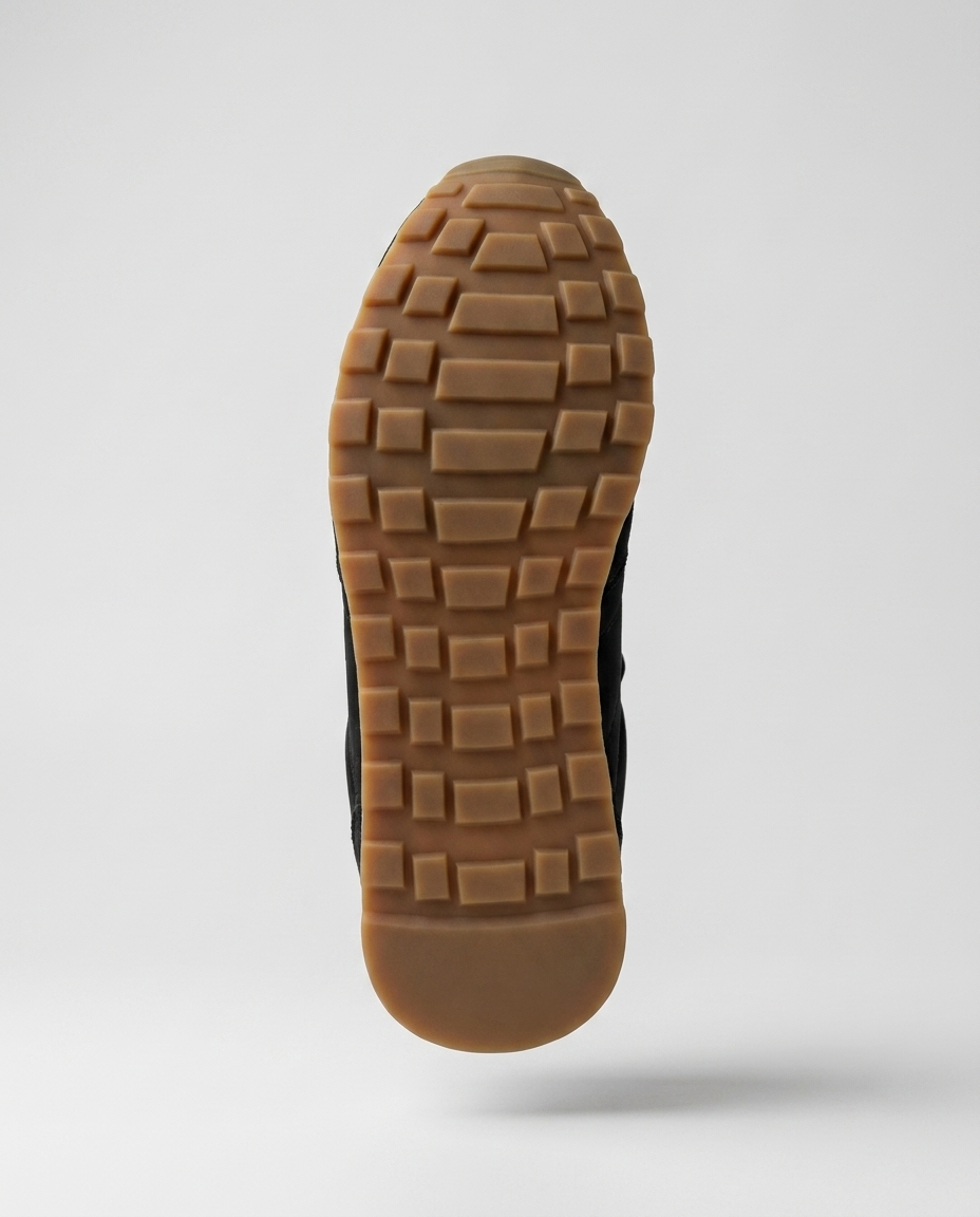 100% SUEDE TRAINERS WITH FOLD-OVER TONGUE