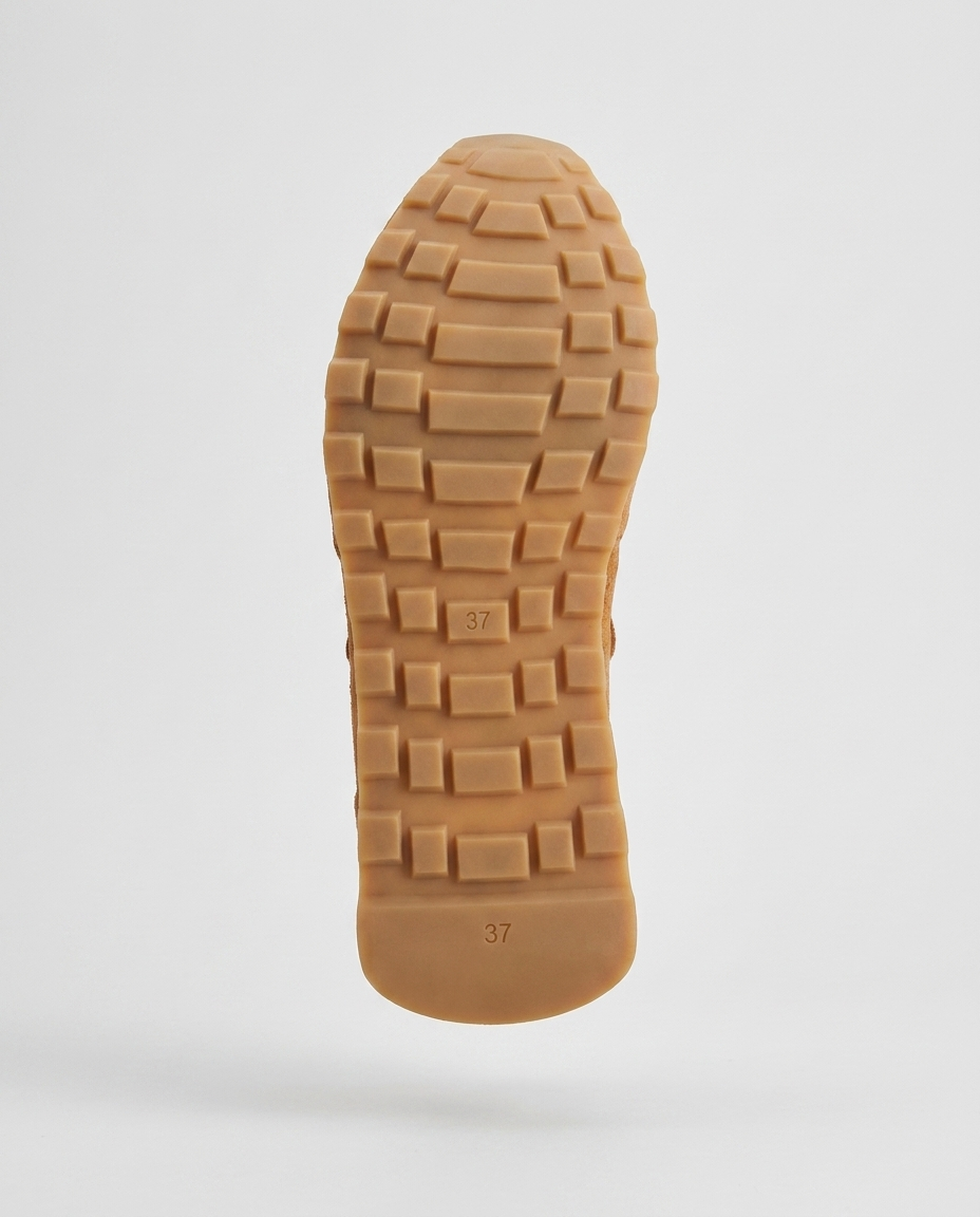 100% SUEDE TRAINERS WITH FOLD-OVER TONGUE