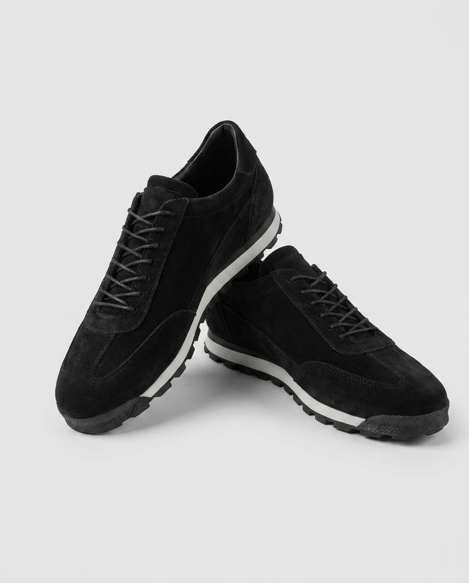 100% SEUDE BLACK SNEAKERS