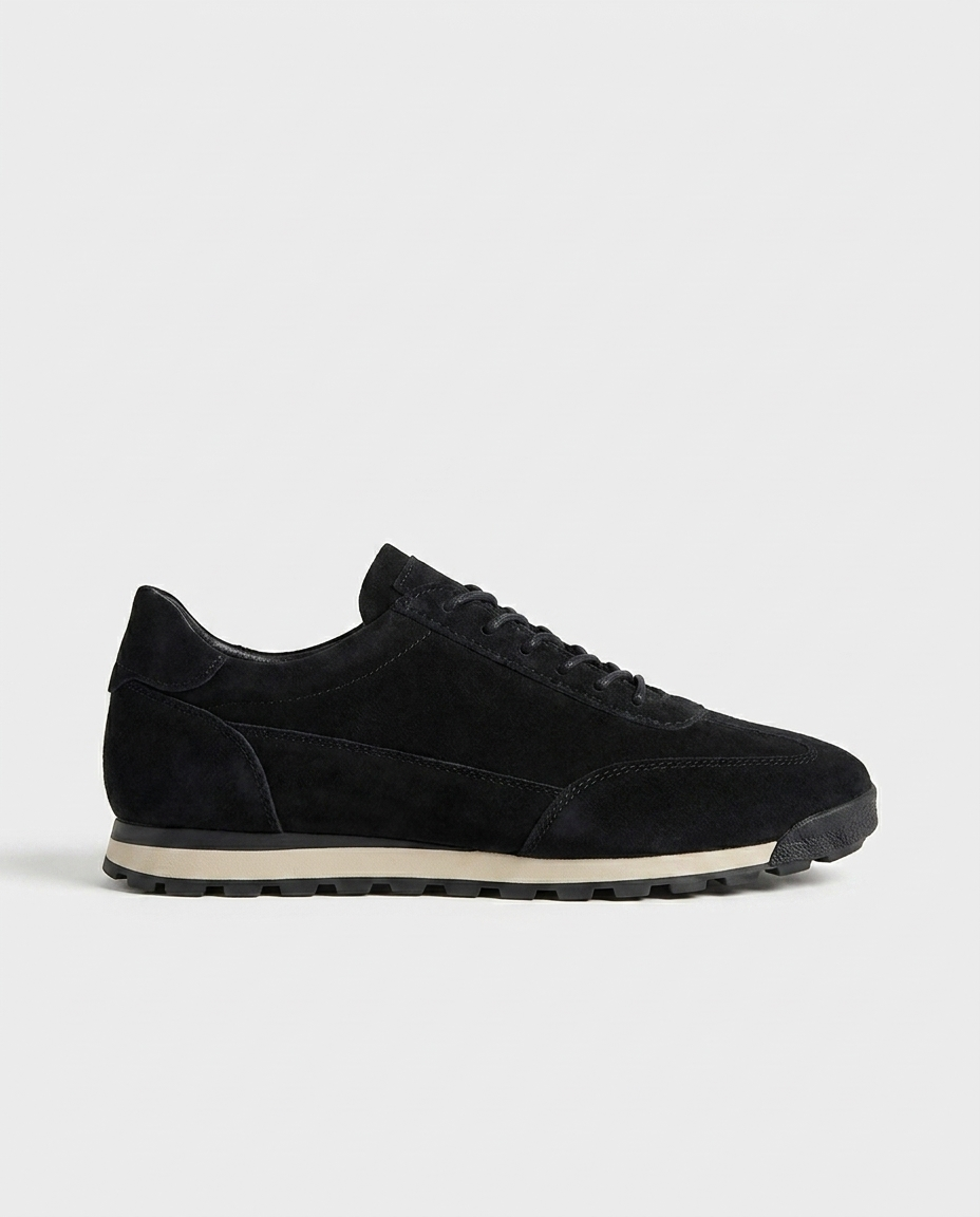 100% SEUDE BLACK SNEAKERS