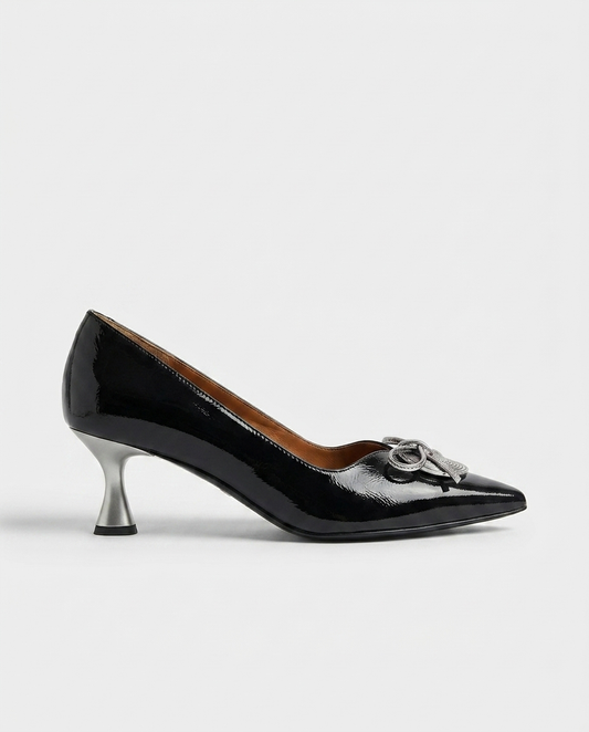 100% LEATHER KITTEN HEELS