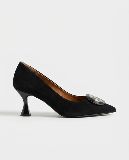 100% SEUDE KITTEN HEELS