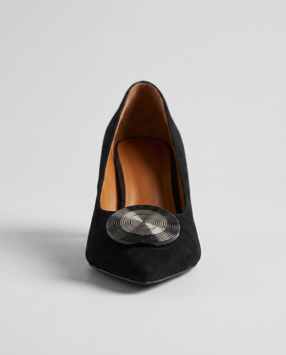 100% SEUDE KITTEN HEELS