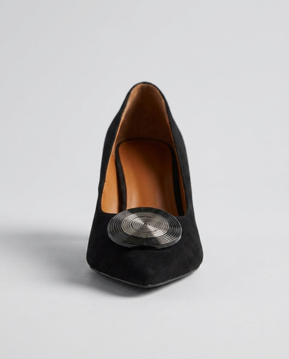 100% SEUDE KITTEN HEELS