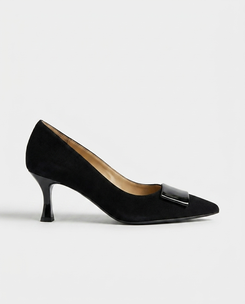 100% SEUDE KITTEN HEELS
