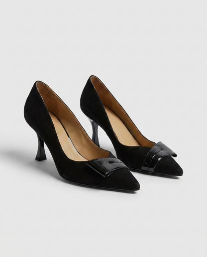 100% SEUDE KITTEN HEELS