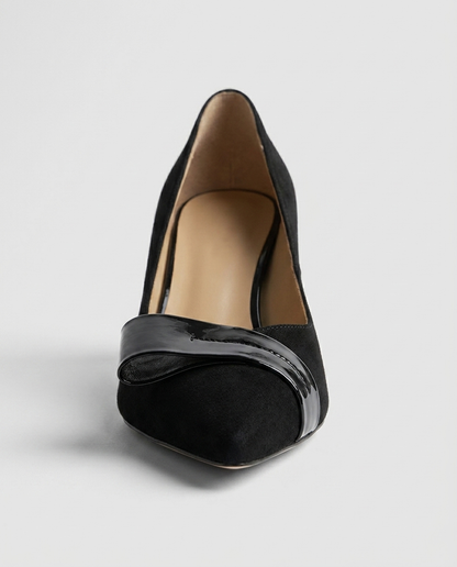 100% SEUDE KITTEN HEELS