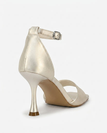 SATIN HEELED SANDALS – PEARL