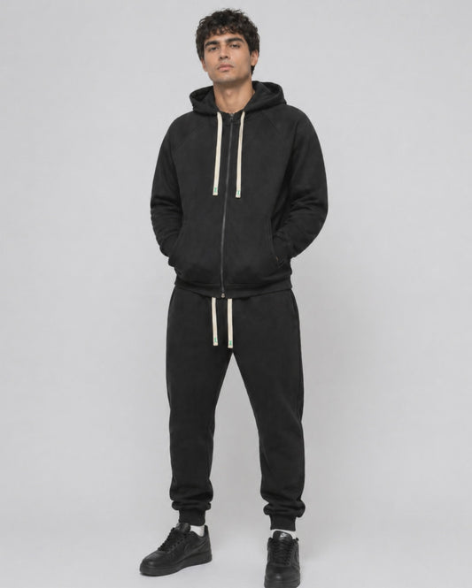 Men’s Tracksuit 2-Piece Set – Black